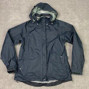 LL Bean Gore-Tex Jacket Women's Misses Small Black Stowaway Rain Waterproof